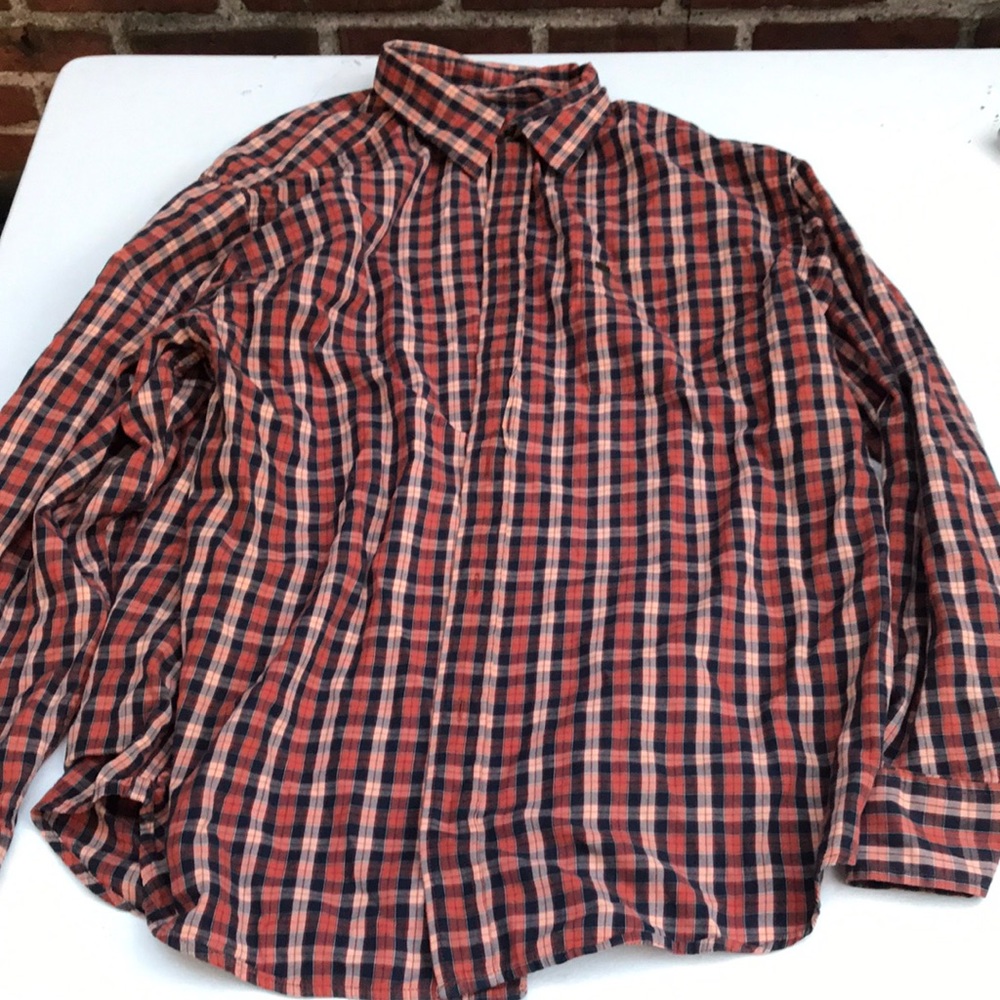Orange Plaid Men’s Long Sleeve shirt in XXL from Nautica Jeans Co